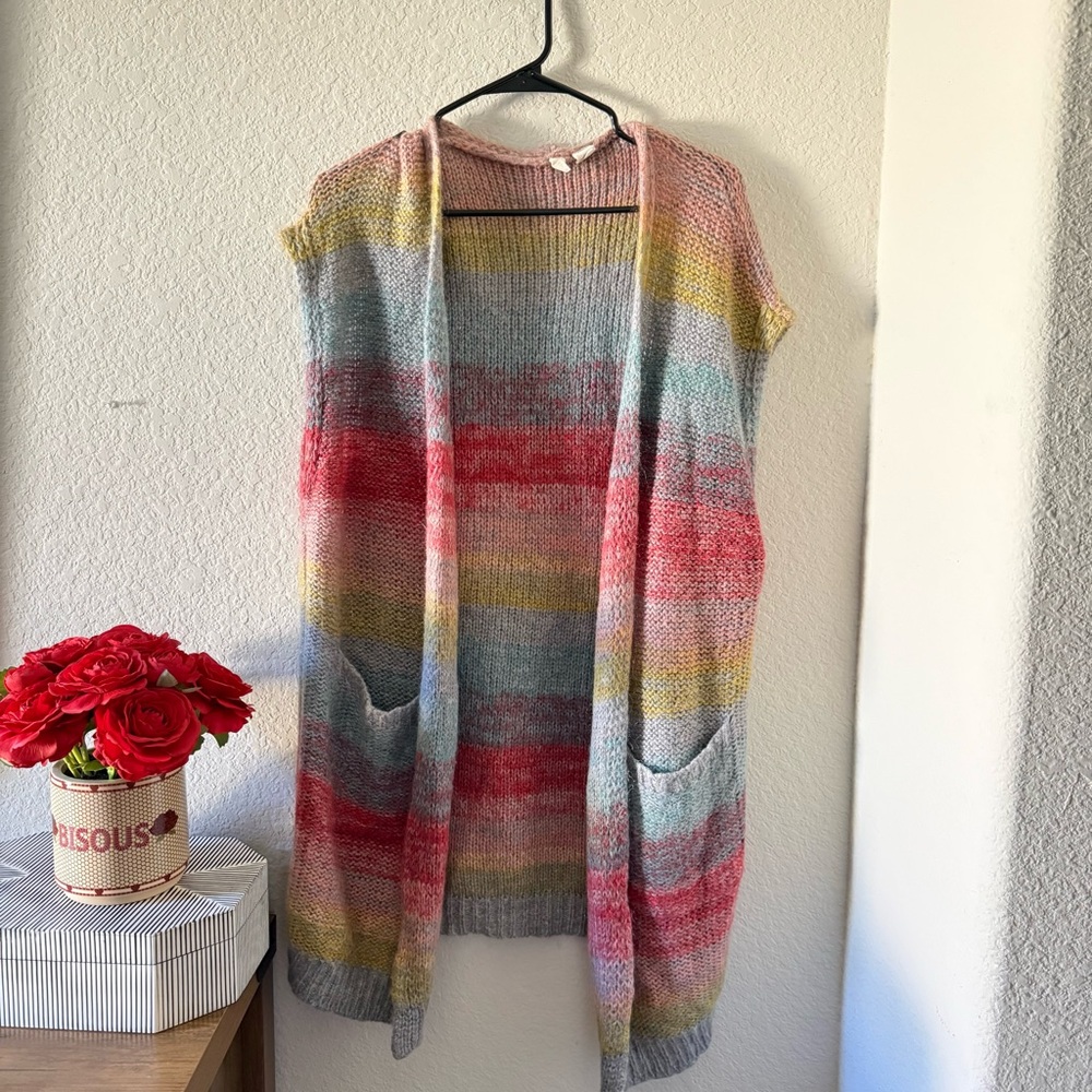 Anthropologie Moth Rinda Mohair blend sweater vest cardigan duster Easter